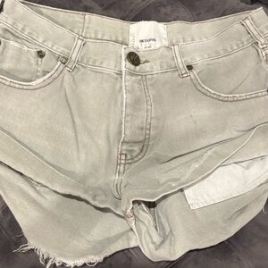 One Teaspoon Light Gray Denim Shorts